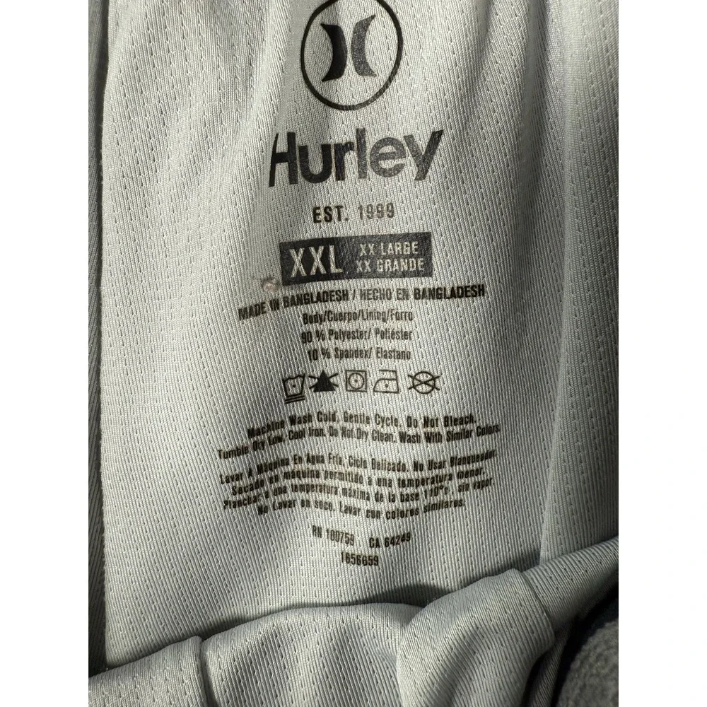 Hurley Board Shorts Mens 2XL Beige Green Floral‎ Lined Swimwear